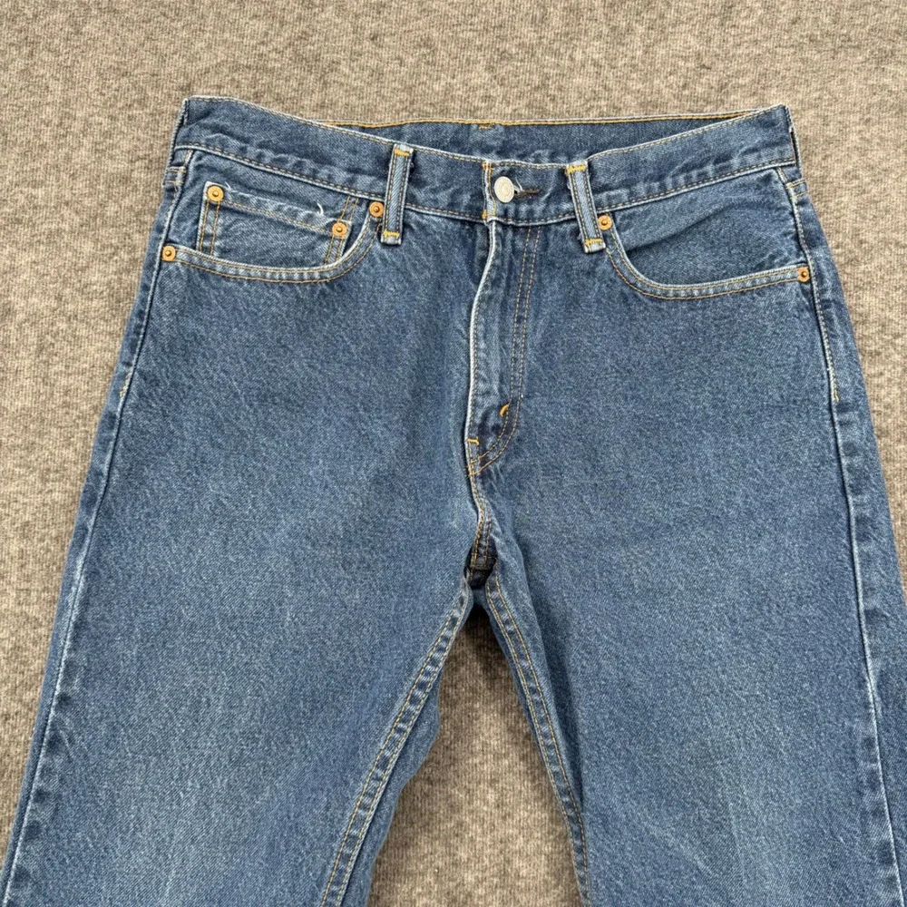 Levis 505 Straight Fit Jeans Medium Wash Blue Denim Pants 32 Relaxed Casual wear